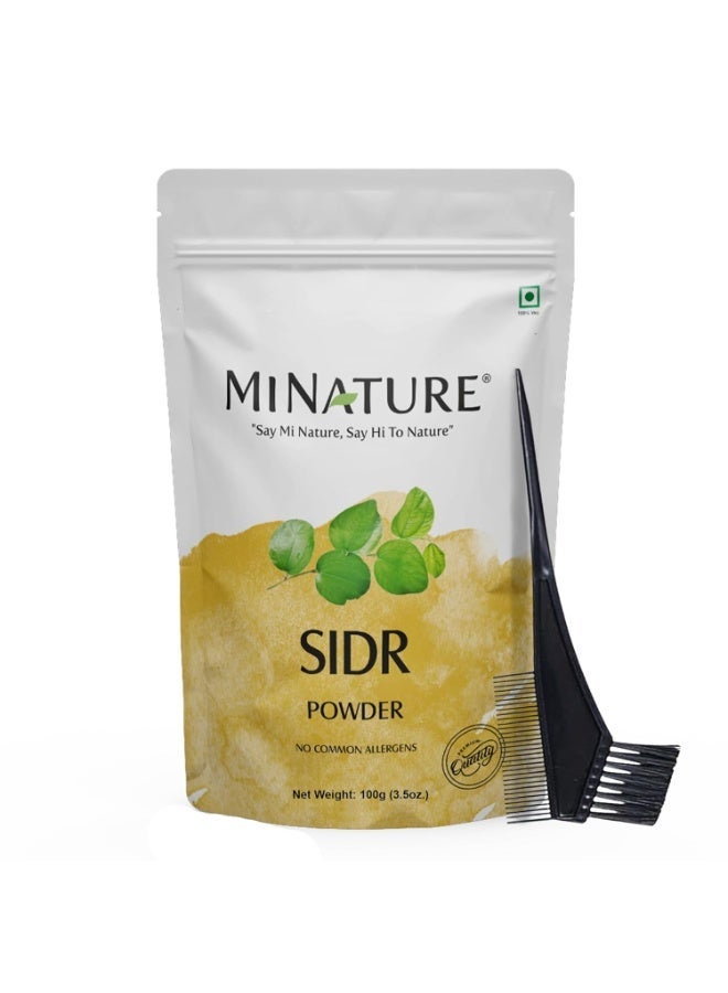 Mi Nature Fresh Sidr Leaves Powder 100g With Applicator| Natural Deep Cleansing & Conditioning Herb for Hair Care| Traditional Herbal Cleanser|Plant-based Source of Mucilages and Saponins - Image 1