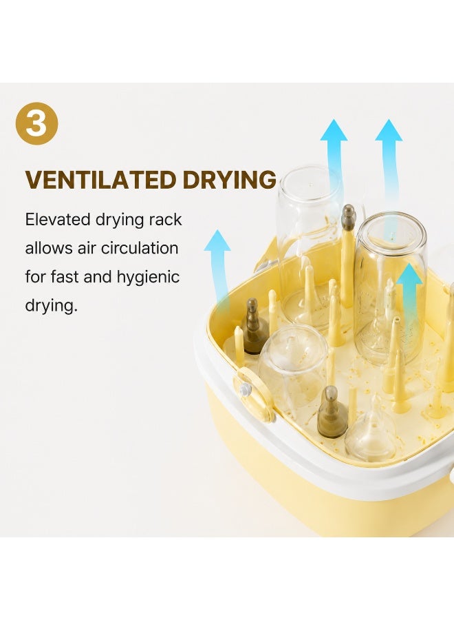 EXCLIFE Baby bottle storage box drying and draining rack with cover dustproof baby food tableware tool storage box cabinet - Image 3