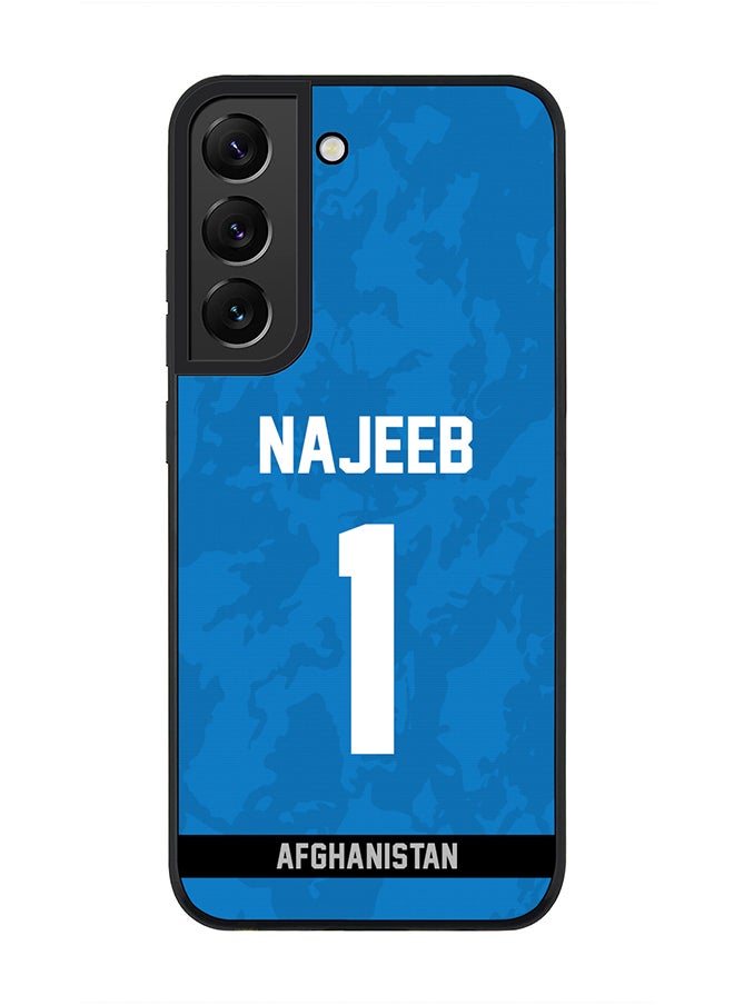 Stylizedd - Rugged Black Edge Case for Samsung Galaxy S21 FE 5G, Slim fit Soft Case Flexible thin Cover - Player Name - Najibullah Zadran, Jersey Number- 1 - Image 1