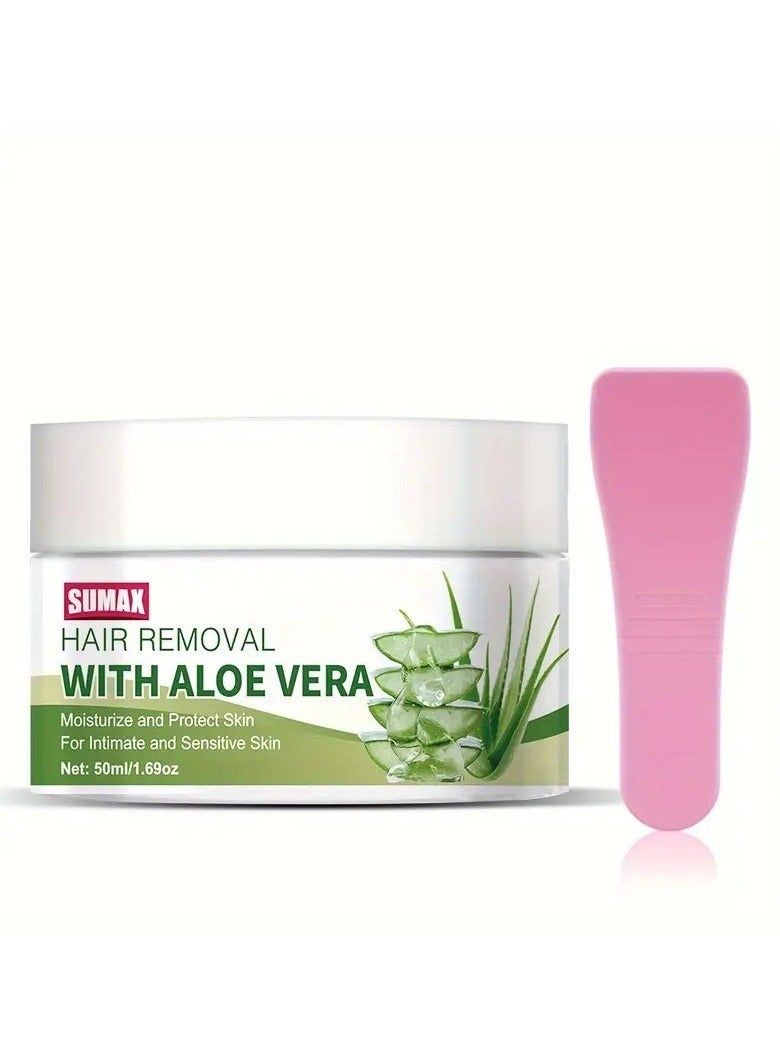 SUMAX Painless Aloe Vera Hair Removal Cream - Fast-Acting, Salon-Quality Results for Men & Women - Gentle on Armpits & Intimate Areas, Leaves Skin Silky Smooth - Image 1