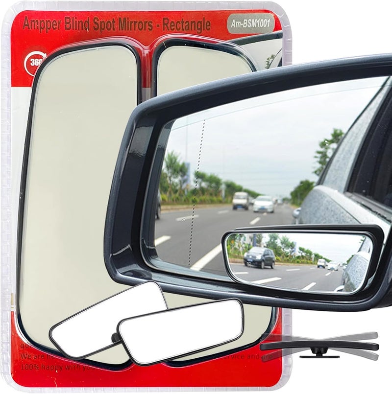 NALACAL 2 Pieces Blind Spot Mirrors for Car Rear View - Rectangular Convex Automotive Mirrors - Image 1
