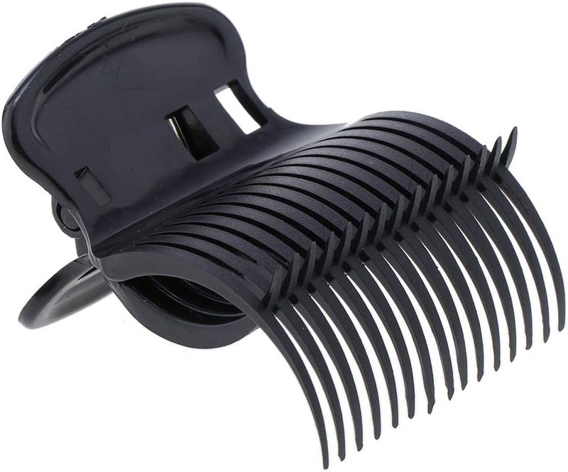 12pcs Plastic Hot Roller Clips Hair Curler Claw Hair Clips for Small, Medium, Large and Jumbo, Black - Image 2