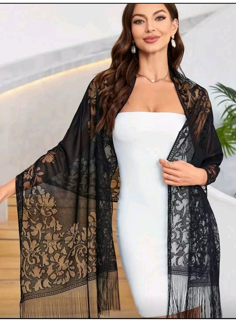 SHEIN Elegant Lace Scarf/Shawl, Women Evening Dress Accessory - Image 1
