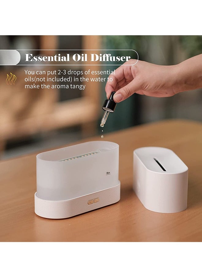 Arabest - Flame Diffuser, Essential Oil Diffuser,Mist Humidifier,Humidifiers with Flame Effect,180ml Cool Mist Humidifiers for Home, 7 Color Variations Diffuser Aroma Diffuser for Home/Living Room/Office(White) - Image 1