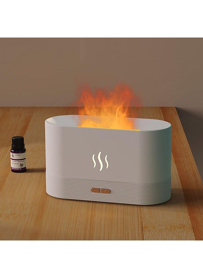 Arabest - Flame Diffuser, Essential Oil Diffuser,Mist Humidifier,Humidifiers with Flame Effect,180ml Cool Mist Humidifiers for Home, 7 Color Variations Diffuser Aroma Diffuser for Home/Living Room/Office(White) - Image 1