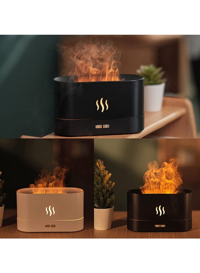 Arabest - Flame Diffuser, Essential Oil Diffuser,Mist Humidifier,Humidifiers with Flame Effect,180ml Cool Mist Humidifiers for Home, 7 Color Variations Diffuser Aroma Diffuser for Home/Living Room/Office(White) - Image 1
