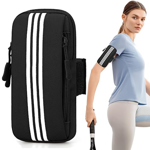Optifit® Armband for Mobile Phone Running with Luminous, Waterproof Phone Holder for Running for iPhone 14 PRO MAX/13/12, Dual Layer Large Capacity Arm Band with Card Holder for Within 7in 's Mobile - Image 1
