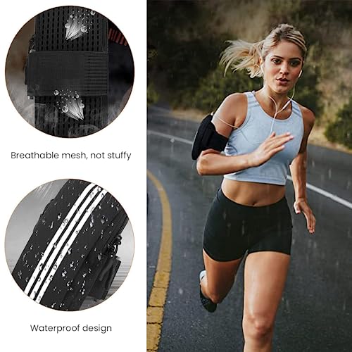 Optifit® Armband for Mobile Phone Running with Luminous, Waterproof Phone Holder for Running for iPhone 14 PRO MAX/13/12, Dual Layer Large Capacity Arm Band with Card Holder for Within 7in 's Mobile - Image 4