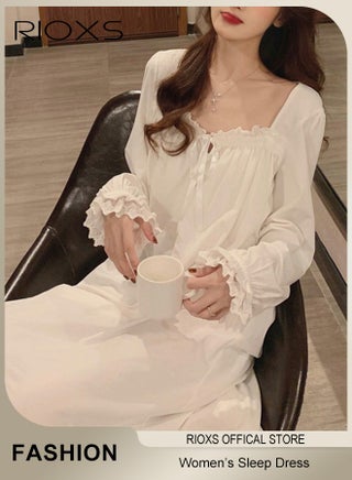 Women's Long Dress, Leisure Dresses With Lace Trim, Soft Comfortable Pajama Dress, Ladies Relaxed Fit Dresses, Loose Dresses As Sleepwear Or Everyday Casual Wear, Ladies Nightgowns With Lasticband Narrow Cuffs, Ankle Length Dress For Beloved/ Families/ Friends - pzsku/ZC7BE741F3A1CCFFF39AEZ/45/_/1732353866/b4991305-00ce-43da-8a44-3734f7c9dfd8