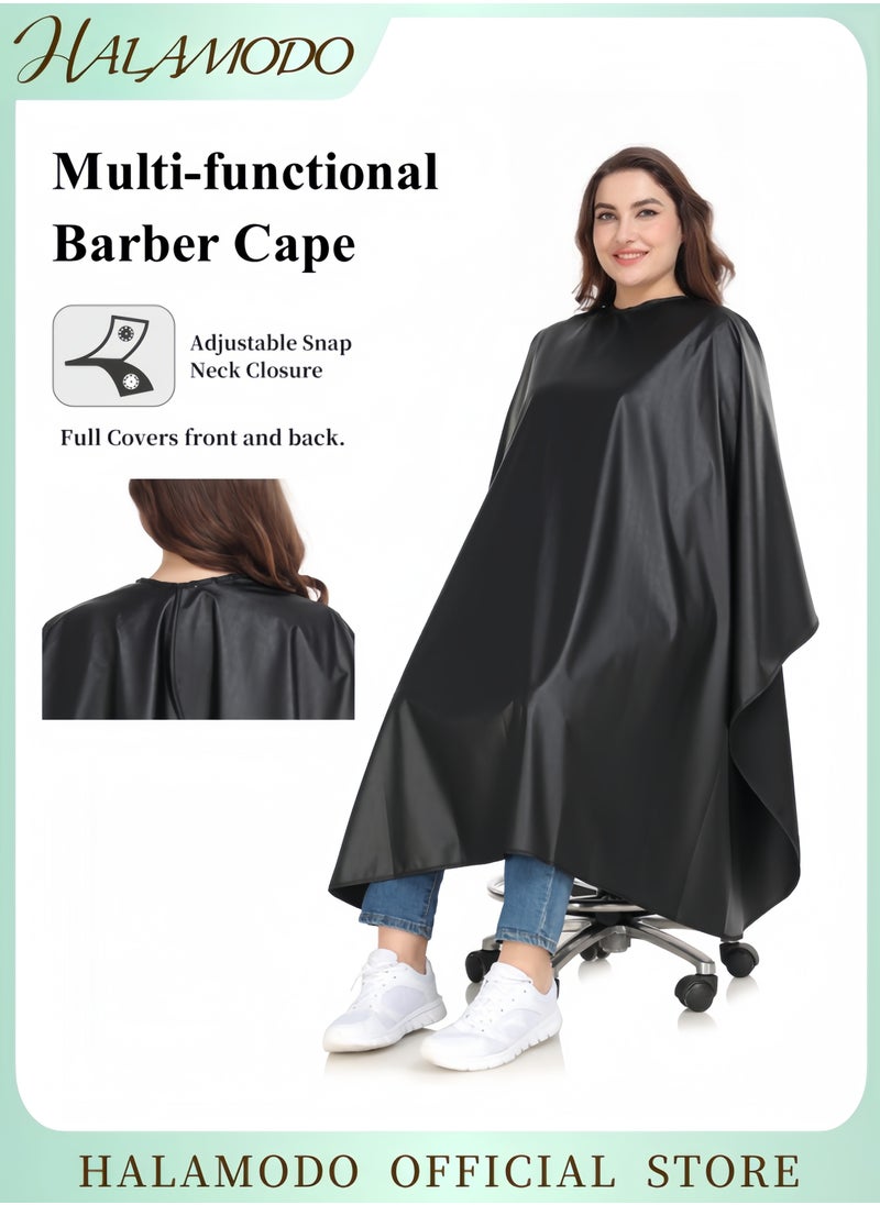 HALAMODO Unisex Barber Cape All Purpose Styling Chemical Hair Cutting Cape with Adjustable Snap Closure Multi-functional Salon Hairdressing Cover for Hair Coloring Cutting Styling and Shampooing  - Image 1
