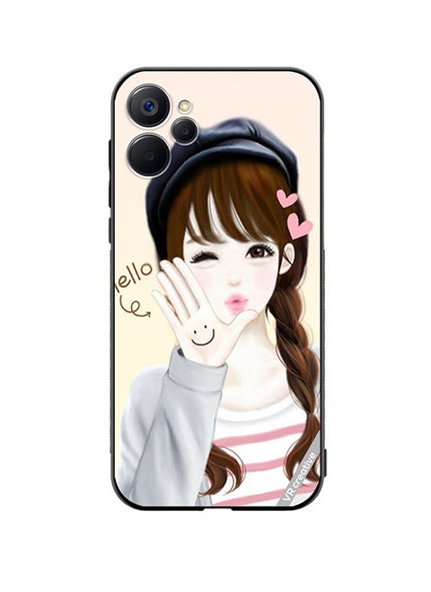 Protective Case Cover For Realme 9i 5G Hello Girl Design Multicolour