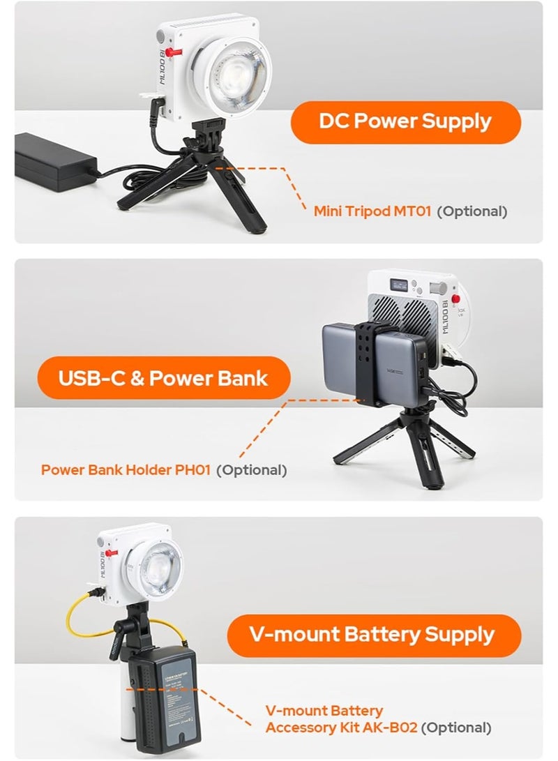 Godox GODOX ML100Bi Portable Bi-Color COB LED Video Light with Carry Case – 100W Compact Studio Light for Photography, Videography, Live Streaming, Portrait & Product Shooting - Image 5