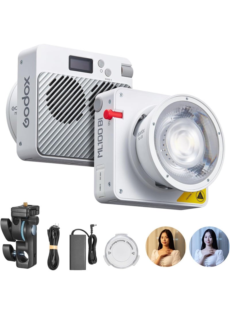 Godox GODOX ML100Bi Portable Bi-Color COB LED Video Light with Carry Case – 100W Compact Studio Light for Photography, Videography, Live Streaming, Portrait & Product Shooting - Image 1