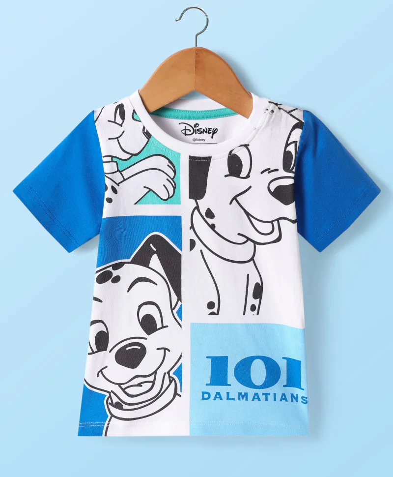 Babyhug Disney Babyhug Disney Single Jersey Knit Half Sleeves T-Shirt with 101 Dalmatian Graphic - Blue