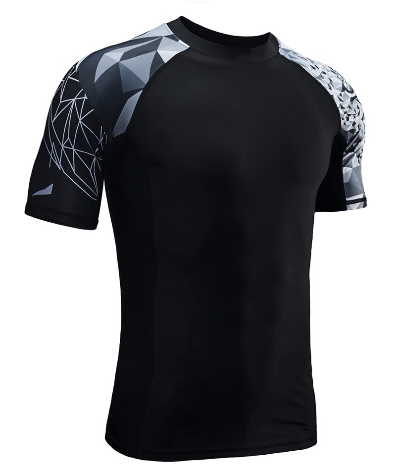 ADOREISM Men's Rash Guard Short Sleeve Quick-Dry UPF 50+ Sun Protection Compression Swim Shirts for Surfing Hiking Fishing (Jaguar, M) - Image 4