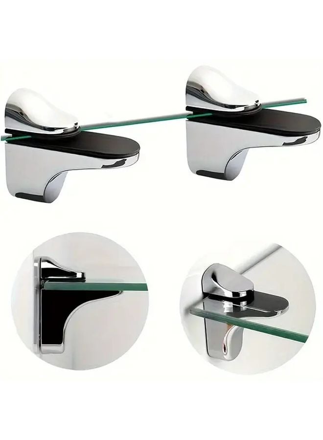 4pcs Adjustable Metal Glass Clamps Fish Mouth Design Tempered Glass Support Brackets - Image 3