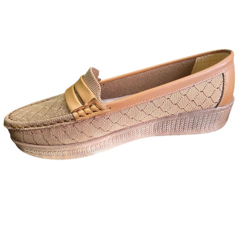 Karisma Wedge Crochet Fabric Closed Shoe With A Double Belted Design - Image 3