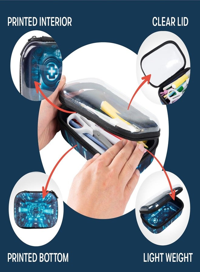 ZIPIT Clear Top Pencil Box for Boys | Gaming Pencil Case for School | Organizer Pencil Bag | Large Capacity Pencil Pouch - Image 3