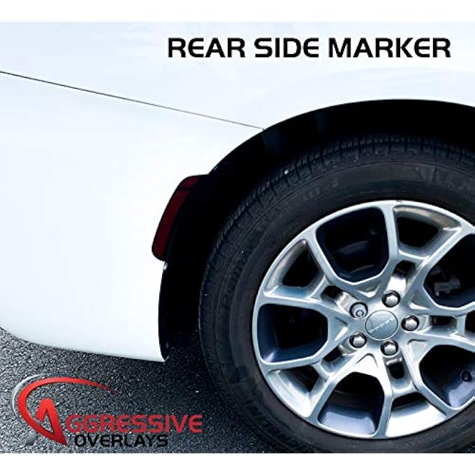 rayihni For 20152020 Dodge Charger Front  Rear Tinted Side Marker Light Overlays  Precut Smoked Vinyl Tint Film Black Out Dark Smoked 20 Dark Smoked - Image 5