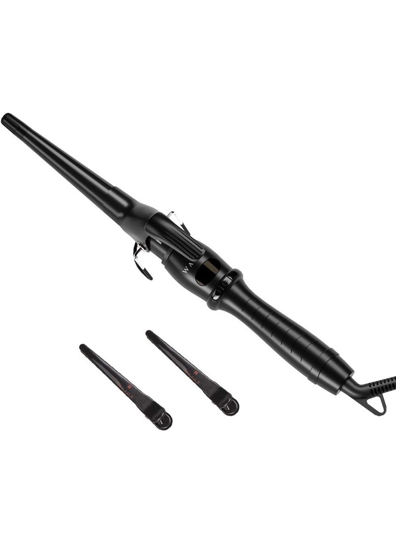 Wazor Professional Curling Iron Tapered Curling Wand 112 Ceramic Hair Curler Fast Heatup Multiple Temp Settings Curling Wand with LED Display Auto Shut Off and 2 Hair Clips 