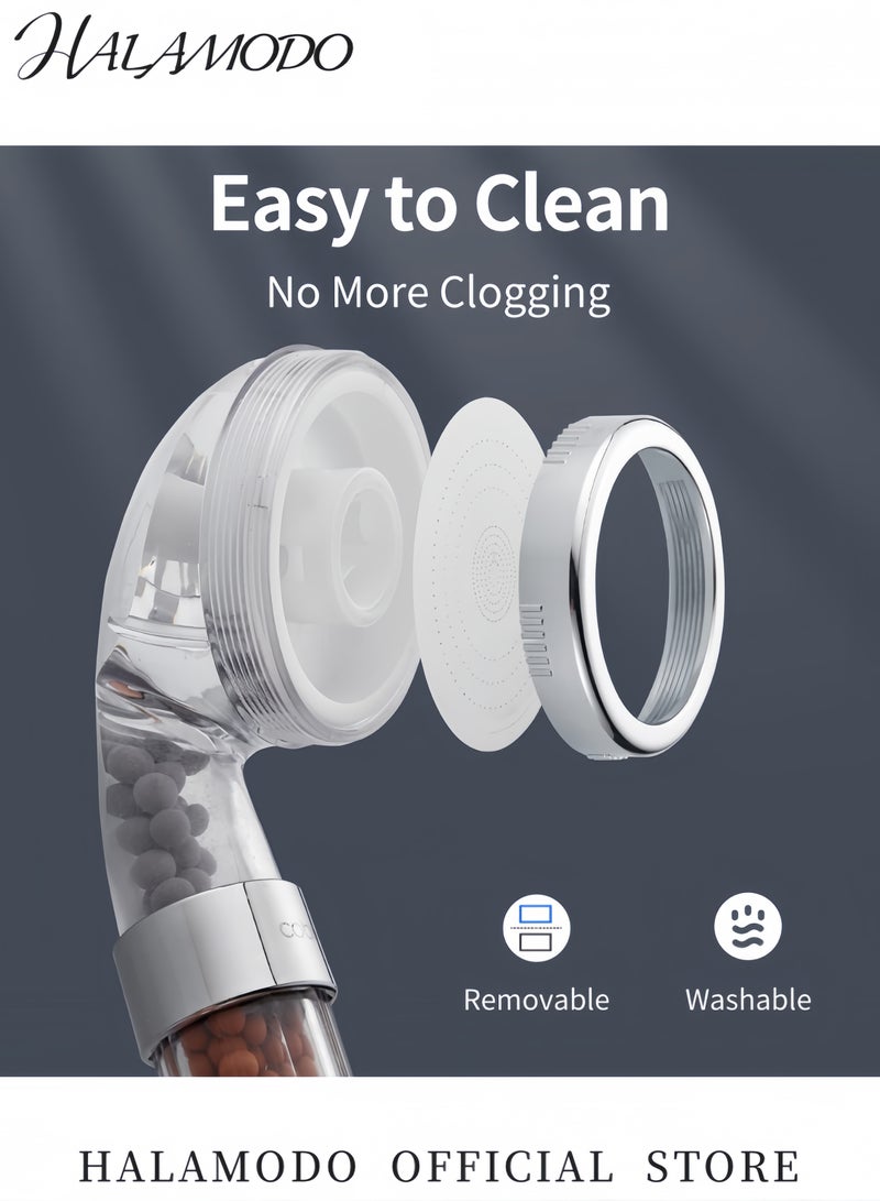 هالامودو رأس دش يدوي مُفلتر فضي 9.45×3×3 سم - Image 3