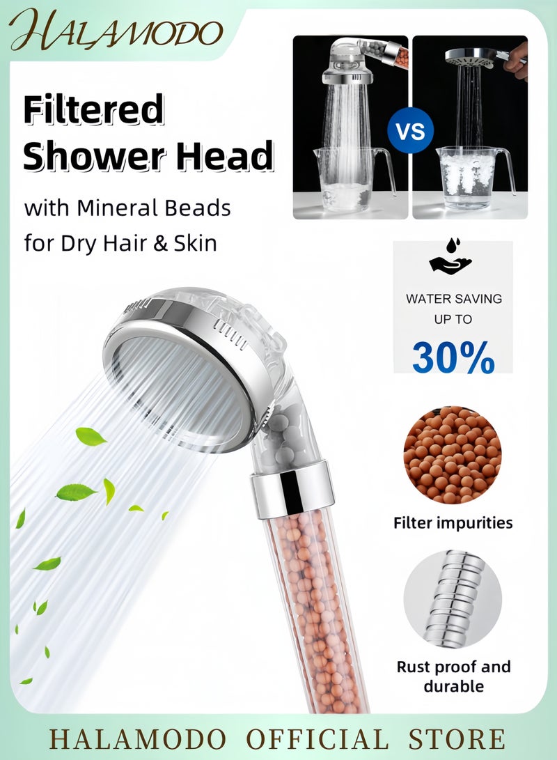 هالامودو رأس دش يدوي مُفلتر فضي 9.45×3×3 سم - Image 1