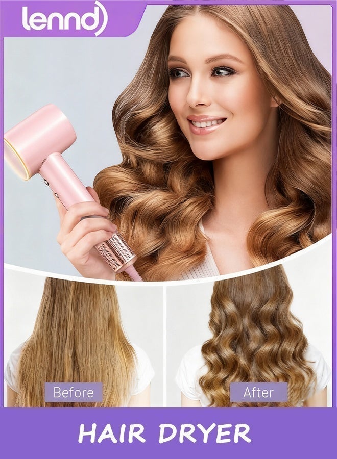 LENND Hair Dryer, High-Speed Ionic Low Noise Blow Dryer with Brushless Motor for Fast Drying, Thermo-Control Quiet Compact Hair Blow Dryer for Curly Hair for Home Travel Salon - Image 2