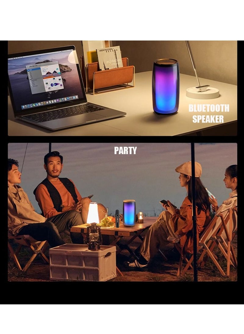 Furtey - Bluetooth Speaker Black With 1 Wireless Microphones For Karaoke and Play Music Portable Karaoke Machine Multiple Fuctions Voice Changing Effects LED Dancing Light Remove Original Singer's Voice For Ki - Image 1