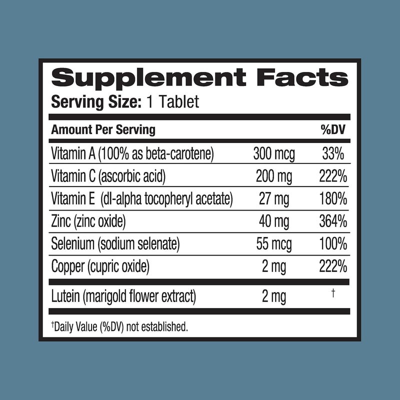 Ocuvite أقراص أوكوفيت باوش ولوم المكملات الغذائية بالفيتامينات والمعادن مع اللوتين 120 حبة في زجاجة - Image 5
