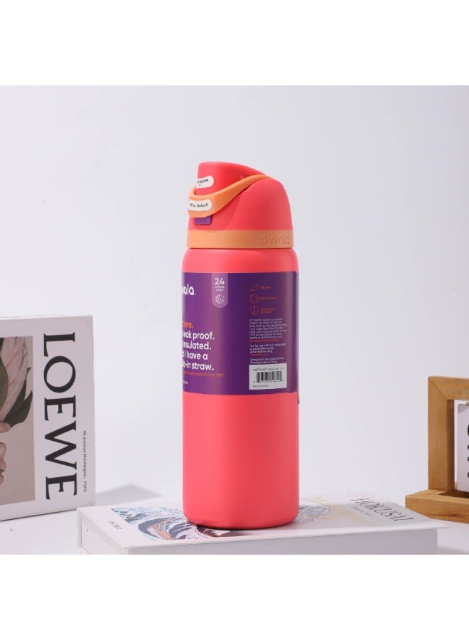 Owala FreeSip Insulated Stainless Steel Water Bottle With Straw For Sports Travel And School BPA Free Sports Water Bottle(Pink 32OZ) - Image 2