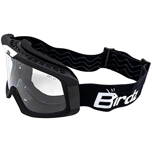 Birdz Pelican Black Fitover Padded ATV Motorcycle OTG Goggles with Clear Lens (Black-Clear) - Image 1