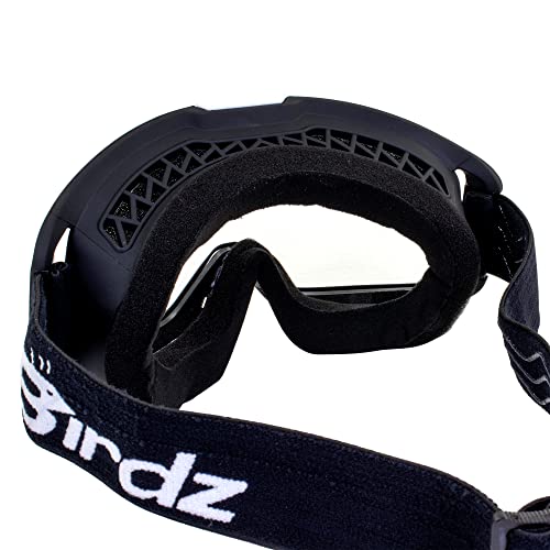Birdz Pelican Black Fitover Padded ATV Motorcycle OTG Goggles with Clear Lens (Black-Clear) - Image 4