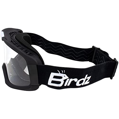 Birdz Pelican Black Fitover Padded ATV Motorcycle OTG Goggles with Clear Lens (Black-Clear) - Image 3
