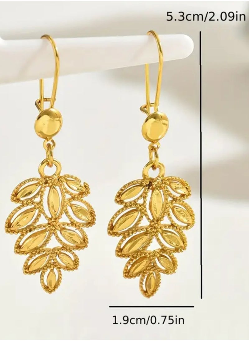 GOLDMAX Elegant 21k Gold Plated Drop Earrings For Women  - Image 5