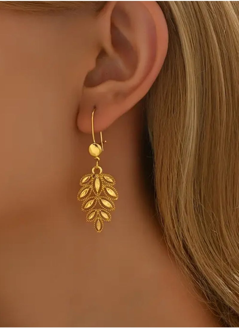 GOLDMAX Elegant 21k Gold Plated Drop Earrings For Women  - Image 4