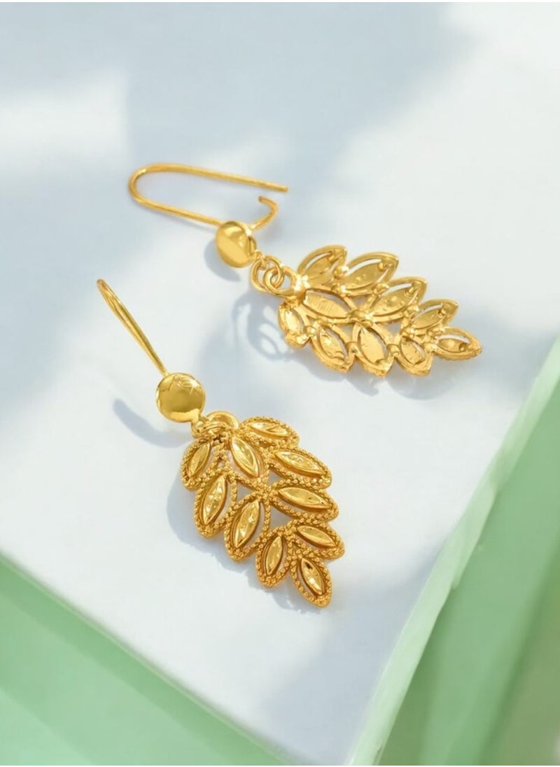 GOLDMAX Elegant 21k Gold Plated Drop Earrings For Women  - Image 3