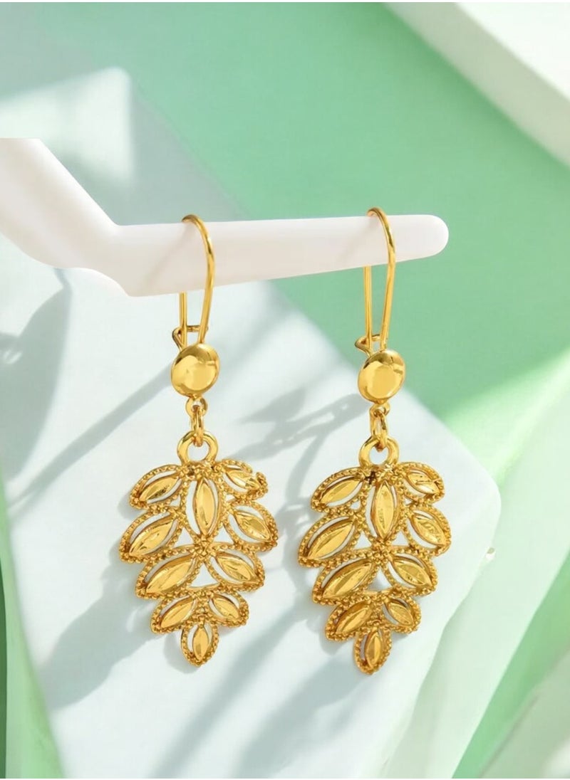 GOLDMAX Elegant 21k Gold Plated Drop Earrings For Women  - Image 1