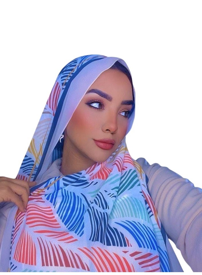 Crepe chiffon with a colorful pattern