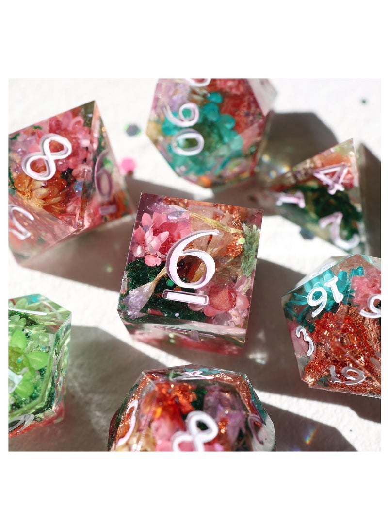 Dice Molds for Resin, Integrated DND Dice Resin Mold with 7 Standard Polyhedral Sharp Edge Dice Cavities, Easy to Making Silicone Molds for Epoxy Resin, DIY Dices Making,Level Up Your Tabletop Gaming