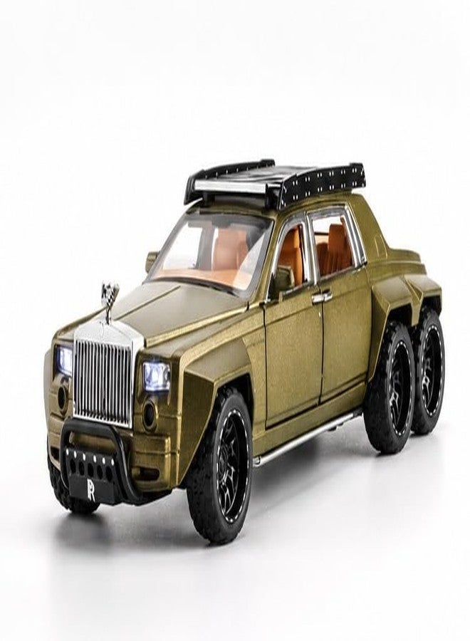 D M Mart 1:32 6x6 Modified RR Phantom Pull Back Die-Cast Metal Car | Golden Luxury Alloy Toy Car with 6 Openable Doors, Sound & Light | Collectible Model Car Gift for Kids & Boys - Image 1