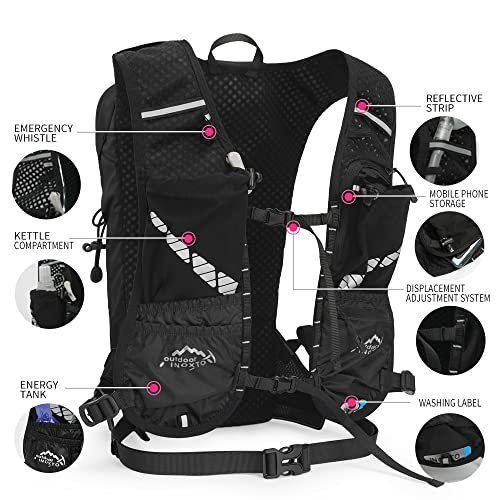 INOXTO Hydration Pack Backpack ，Water Backpack with 2L Leakproof Water Bladder, Running Hydration Vest for Man, Daypack for Cycling Motocross Climbing Trail Running (inoxto-593-ORANGE) - Image 3