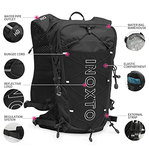 INOXTO Hydration Pack Backpack ，Water Backpack with 2L Leakproof Water Bladder, Running Hydration Vest for Man, Daypack for Cycling Motocross Climbing Trail Running (inoxto-593-ORANGE) - Image 2