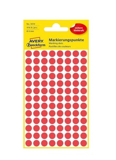 AVERY Avery 32-301 Self Adhesive Dots/Circle Labels - Red (Diameter 8 mm, 70 per Sheet, 560 Total)  - Image 2