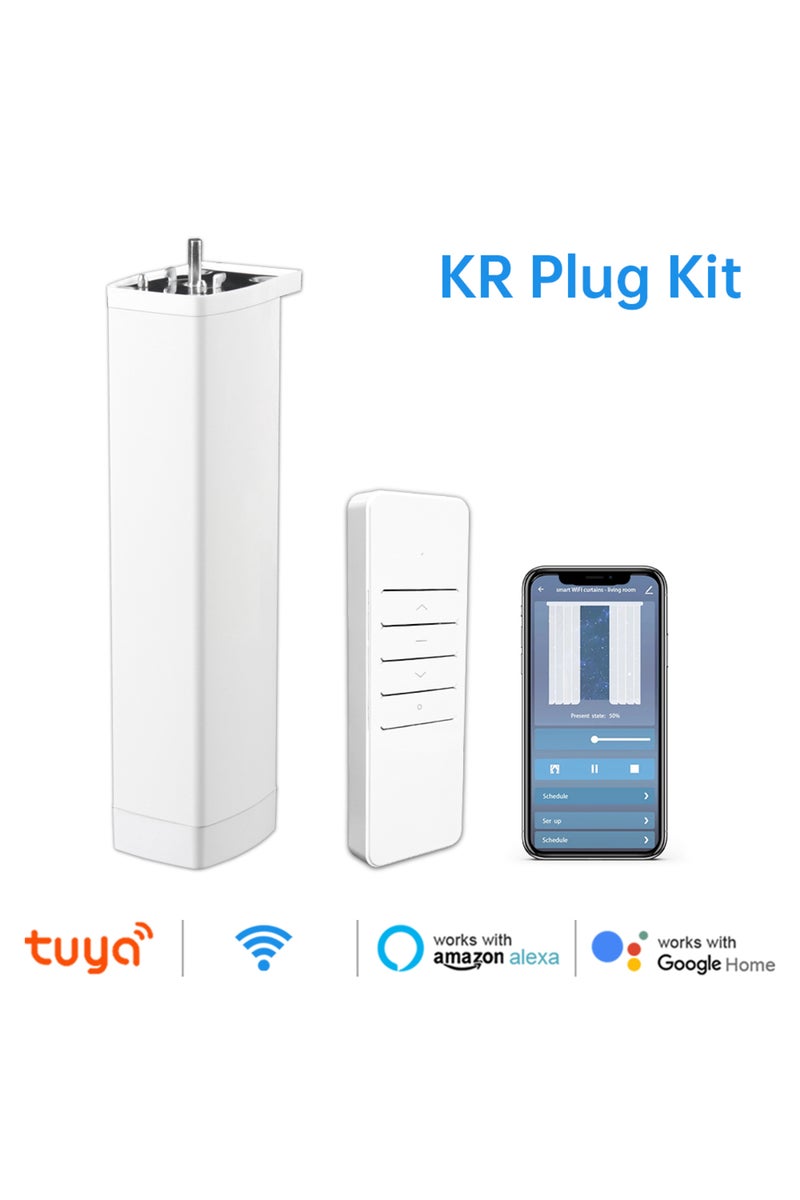 محرك ستائر كهربائية ذكي من Tuya يعمل بتقنية الواي فاي/Zigbee مع قابس KR (واي فاي) وتحكم صوتي عبر تطبيق عن بعد بترددات الراديو
