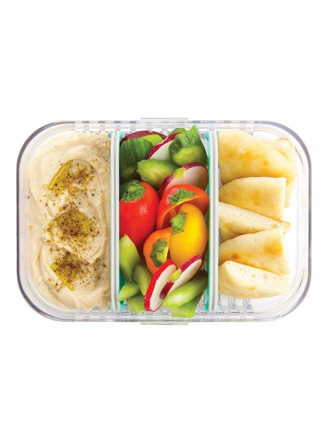 PackIt Mod Lunch Bento Food Storage Container, Mint Green, Shatterproof Crystal Clear Base, with Leak-resistant Dividers and Lid, Microwavable, Dishwasher Safe, Perfect for Meal Prep - Image 3