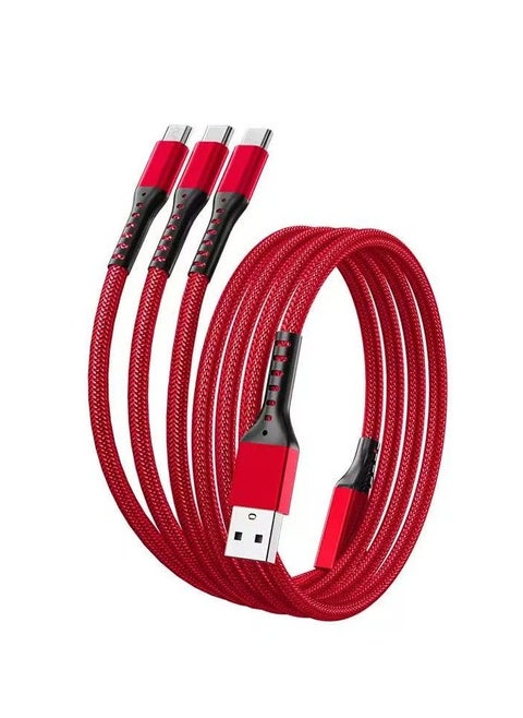 3 في 1 كابل الشحن السريع من النوع C micro Micro Micro 1.2m كابل الشاحن القصير العالمي 5A شحن البيانات السريعة المتزامنة