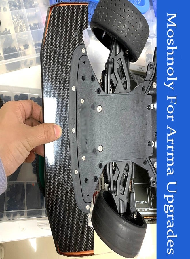 MOSHNOLY 3MM Thick Front Splitter for ARRMA 6S 1/7 Felony,Front Chin Splitter for ARRMA Felony,Carbon Fiber Front Bumper Splitter Upgrade Part Replace of ARA320601-Carbon Fiber - Image 2