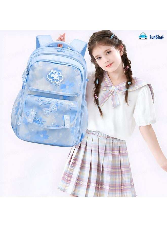 FunBlast School Bag for Girls and kids, Lightweight Casual Backpack, Large Capacity School Bags for Girls, Kawaii Bags, Japanese School Bags (45 X 30 X 18 Cm) (Blue) - Image 2
