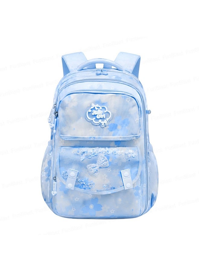 FunBlast School Bag for Girls and kids, Lightweight Casual Backpack, Large Capacity School Bags for Girls, Kawaii Bags, Japanese School Bags (45 X 30 X 18 Cm) (Blue) - Image 1
