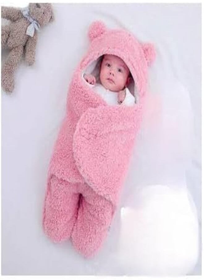 Generic Port Fur Original Lux Winter Baby Blanket Quilted Luxe Comes in Gift Box for 0 to 10 Months Multicolor (Pink) 